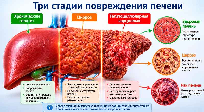 От хронического гепатита до рака печени