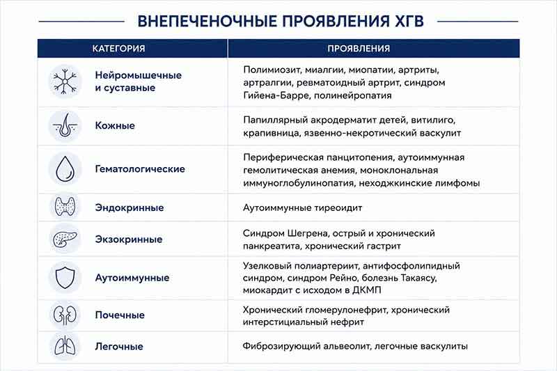 Внепеченочные проявления хронического гепатита B