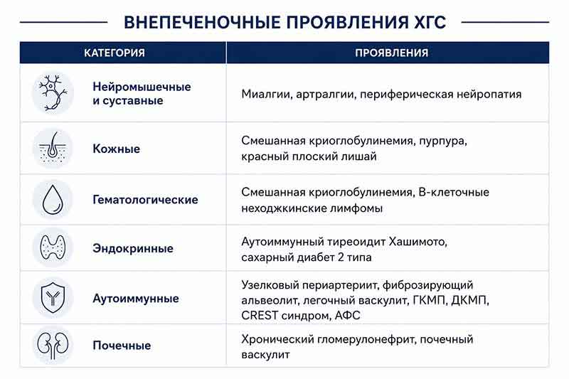 Внепеченочные проявления хронического гепатита С