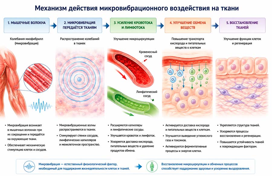Механизм микровибрационного воздействия на ткани