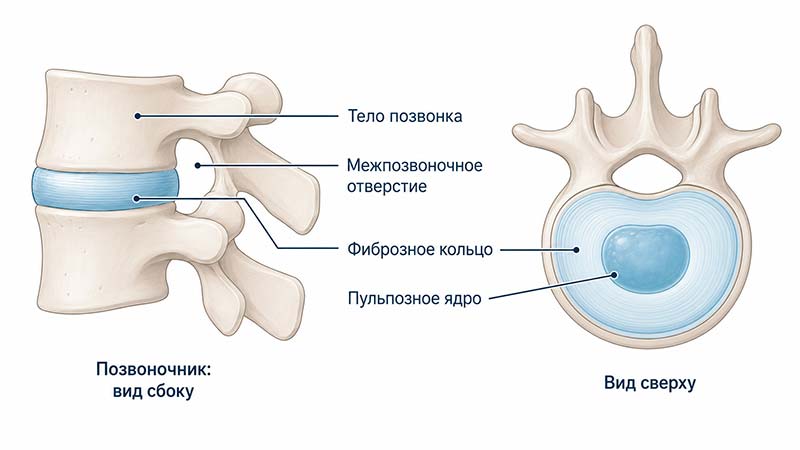 Строение межпозвонкового диска