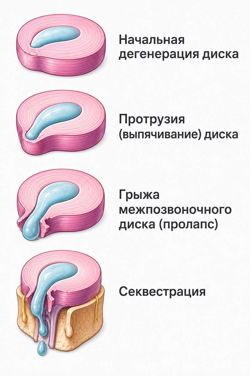 Стадии развития грыжи