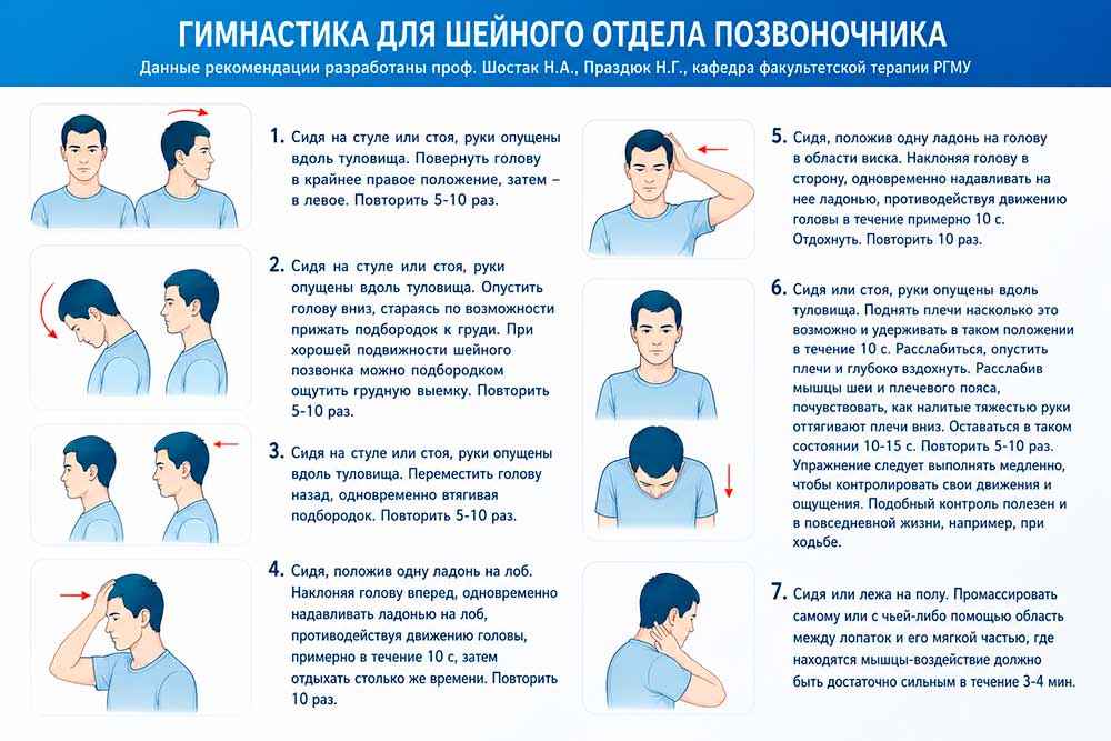 Гимнастика для шейного отдела позвоночника